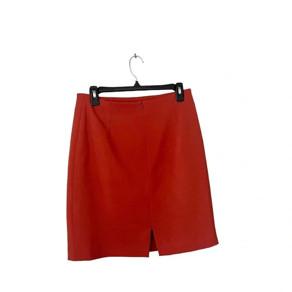 Vintage Halston lifestyle rust orange skirt minimalist contemporary 90's classic - Picture 2 of 6